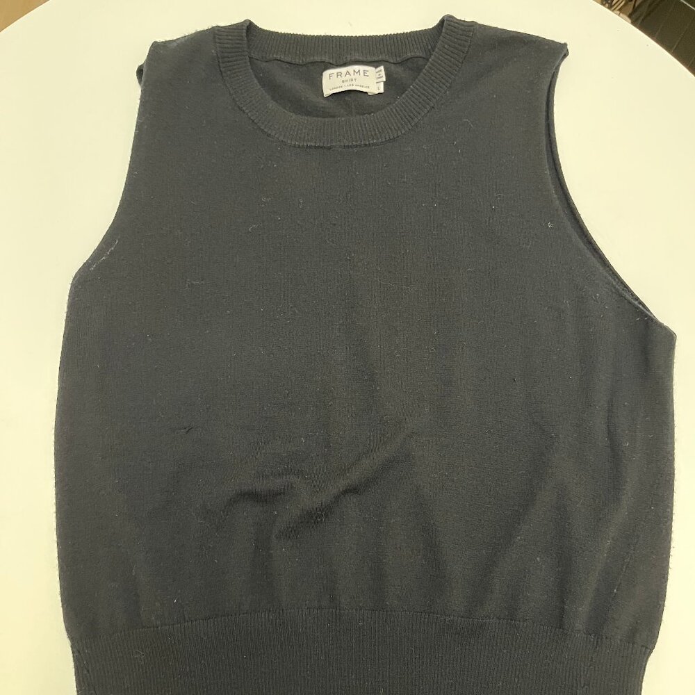 FRAME black wool/cashmere sweater vest